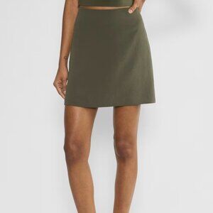 NWT Aritzia WILFRED Classic Mini Skirt - Crepette Dark Olive